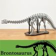 Brontosaurus Fichier STL gratuit [3Dino Puzzle] Brontosaurus (Apatosaurus classique)・Design imprimable en 3D à télécharger