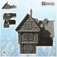 2.jpg Large medieval house with spiked balcony and multiple floors (2) - Medieval Gothic Feudal Old Archaic Saga 28mm 15mm