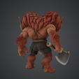 75.png Three-Headed Lion Beast Warrior with Axe – Large Fantasy Monster