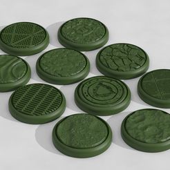 BasesPt2.jpg Free STL file Miniature Bases Pt 2・3D printing design to download