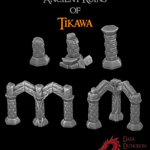 Ancient ruins of TIKAWA (Pillar) 3D model