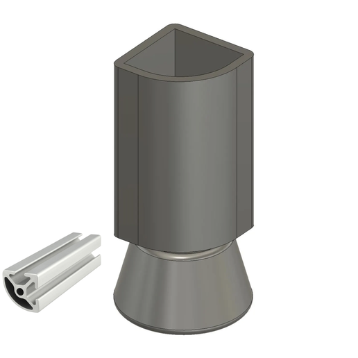 Adjustable Leveling Foot for 25x25mm Quarter Round Aluminum Profile