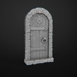 wooden_door_no_flares.JPG Free STL file Dungeon Doors (Close)・Template to download and 3D print, 3DRune