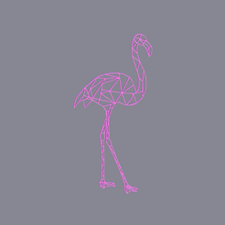flamingo-v2.png Download free STL file Flamingo geometric • 3D printing template, RaimonLab