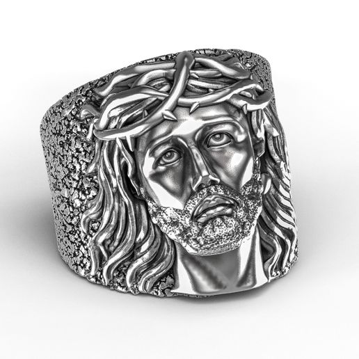 Jesus Face Ring 3D model