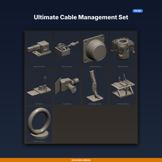 Ultimate Cable Management Set - 9-Model STL Bundle