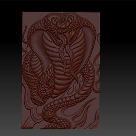 Cobra Snake relief model for cnc - 3D model önizlemesi