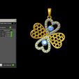 Pendant-6.jpg Radiant Clover Heart Pendant with Mesh Pattern
