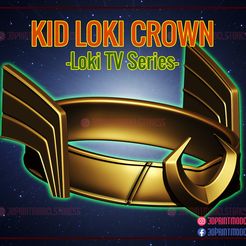 Kid_Loki_Crown_3d_print_model_01.jpg Archivo 3D Corona Kid Loki・Modelo imprimible en 3D para descargar