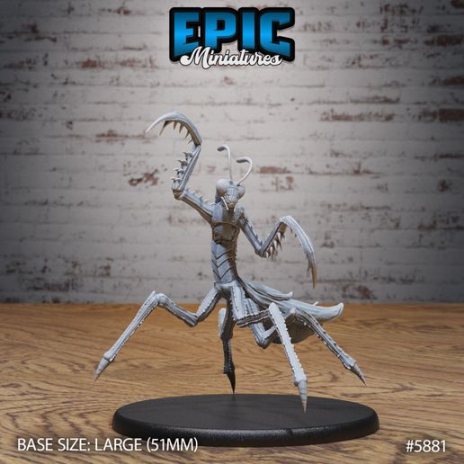 Giant Mantis Attack ‧ DnD Miniature ‧ Tabletop Miniatures ‧ Gaming Monster ‧ 3D Model ‧ RPG ‧ DnDminis ‧ STL FILE