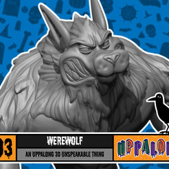 thingiverseCoverArt_Halloween_werewolf.png Free STL file Werewolf・3D printer model to download
