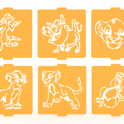 1.png -Datei Lion king stencil set of 6 for Coffee and Baking herunterladen • 3D-druckbares Modell, roxenstencil