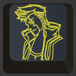 David.png Archivo STL 2x David Cyberpunk 2077 Keycaps teclado mecánico mx cereza・Modelo para descargar y imprimir en 3D