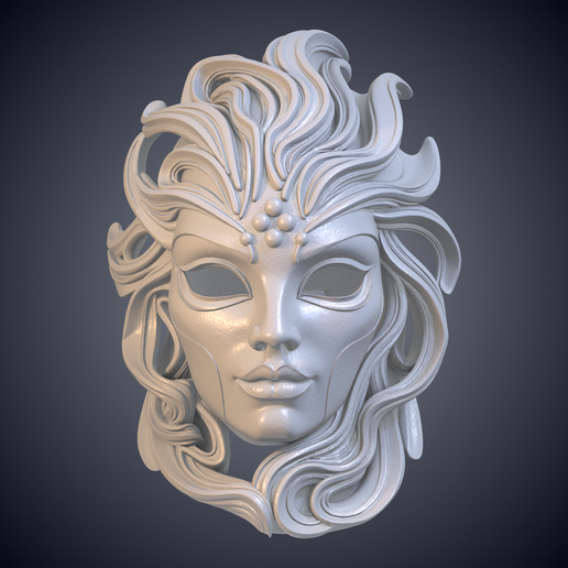 Flowing Hair Fantasy Woman Mask Decor GPM-408