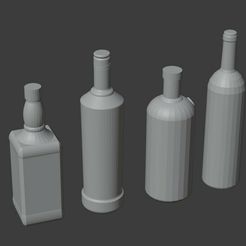 A014.jpg Archivo 3D Botellas de alcohol - 4 tipos - 1/35 1/72・Plan de impresión en 3D para descargar