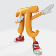 3.png Pi Day Cute Pi Symbol Character – Fun Math Decor – 3D Printed Pi Figurine – Nerdy Gift for Math Lovers