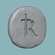rs 2.png Runescape Symbol - Rune - STL Keychain