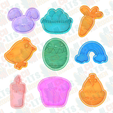 Easter-cute-element-cookie-cutter-set-of-9.png 101 adet kurabiye kalıbından oluşan Mutlu Paskalya seti