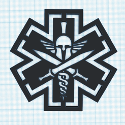 TAC-MED-Spartan-stencil.png STL file Tactical Medicine (TAC-MED) Spartan logo, Military, Airsoft / Cosplay, Labe Star of Life Medic, Patch Sparta MED STENCIL・3D printable model to download, Allexxe