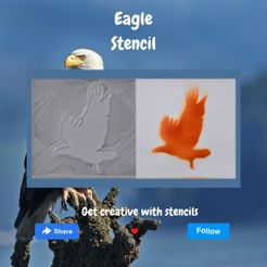 Eagle-Stencil.jpg Fichier STL Pochoir Aigle・Design à télécharger et à imprimer en 3D, StencilAllure