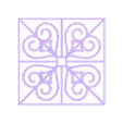 StainedGlassHeartWindow.stl 2D Stained Glass Window Outline, Square Heart STL & SVG