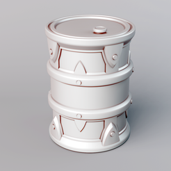BarrelGothic_01.png Free STL file Fuel barrel - Warhammer 40k/30k/Necromunda/dark sci-fi board games・3D printing model to download