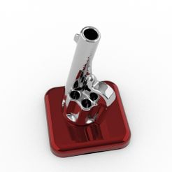 gun-desktopstand1.jpg Download 3MF file revolver desktop pen holder • 3D printing template, syzguru11