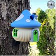 002b.jpg Fichier 3D Maison d'oiseau en forme de champignon - 100% sans support !・Plan à imprimer en 3D à télécharger