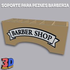 1.jpg STL file BARBER SHOP COMB STAND + BARBER SHOP STAMP - HAIRDRESSING SALON・Model to download and 3D print