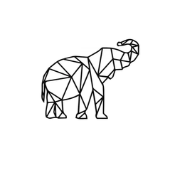 elefante-2-v3.png Archivo STL gratis Cuadro Elefante Geométrico minimalista・Plan para descargar y imprimir en 3D
