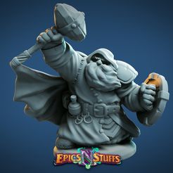 Dwarven_Cleric.jpg Archivo STL Miniaturas de clérigos enanos - Pre-apoyado・Modelo de impresora 3D para descargar