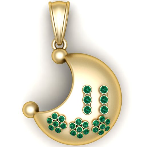 Celestial Crescent Moon Cluster Pendant – 3D Printable Jewelry CAD Model