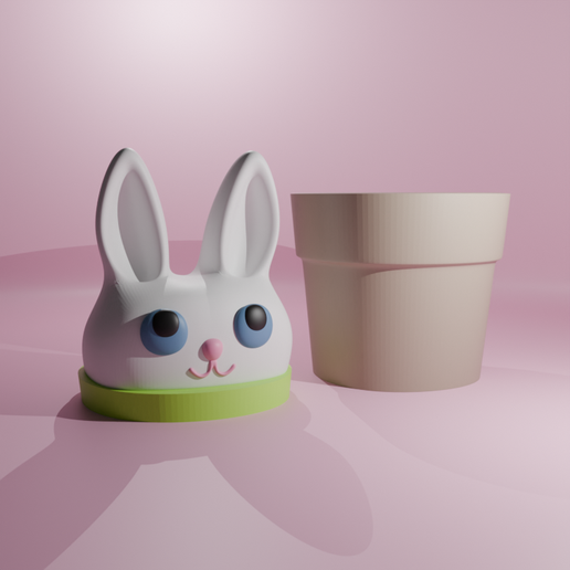 🐇 Cute Rabbit in Flower Pot - Jewerly Box・ STL File for 3D printing・Cults