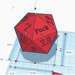 fuckd20.png Free STL file Large D20 1=Fuck・3D printing template to download