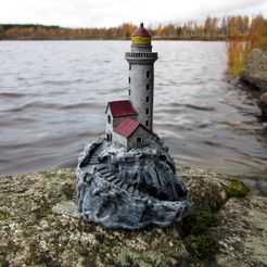 IMG_2138.JPG STL-Datei Lighthouse on a rock kostenlos・3D-Drucker-Design zum herunterladen
