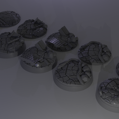 ovw.png 5x 32mm base industrial desert (+toppers) [set 2]