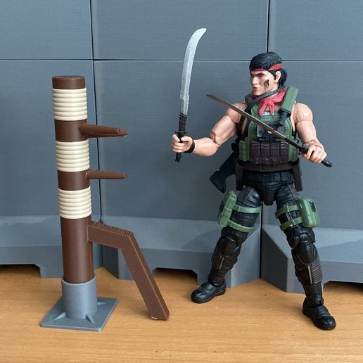 1:12 scale Martial Arts Wooden Dummy for 6 inch action figures