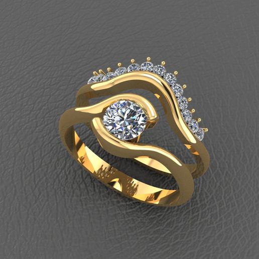 CROSSED WEDDING RINGS 3D model