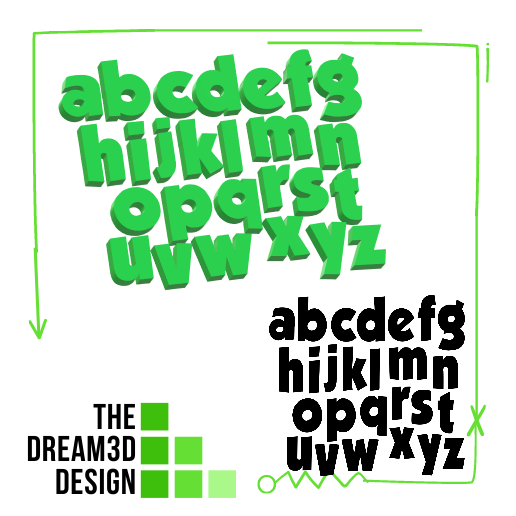 ALPHABET + NUMBERS BY GROBOLD / ALPHABET + NUMBERS 3D model