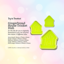 Cover-7.png Christmas Gingerbread Trinket Dish STL File - Descarga digital -5 Tamaños