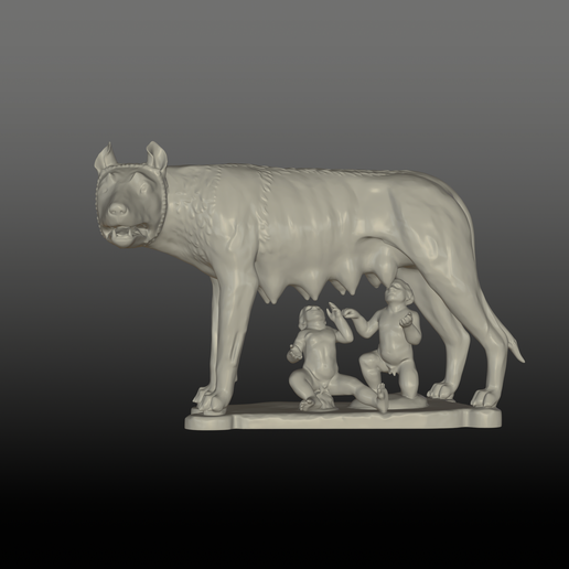 1000064005.png ​Capitoline Wolf Statue - Romulus and Remus Roman Myth 3D Model STL OBJ