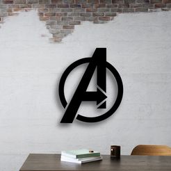 AVENGERS.jpg Fichier STL Logo poster AVENGERS - MARVEL - 2D・Design pour imprimante 3D à télécharger