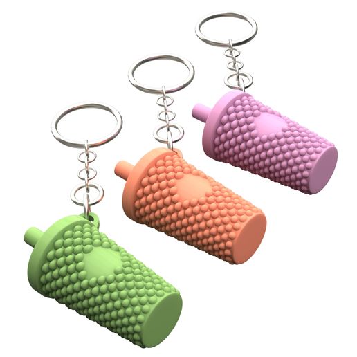 Cute Drink Cup Keychain.Print-in-place with 3MF included. (No Supports and no Rafts)