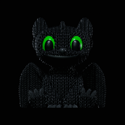 Knitted Dragon Toohless from How to Train Your Dragon