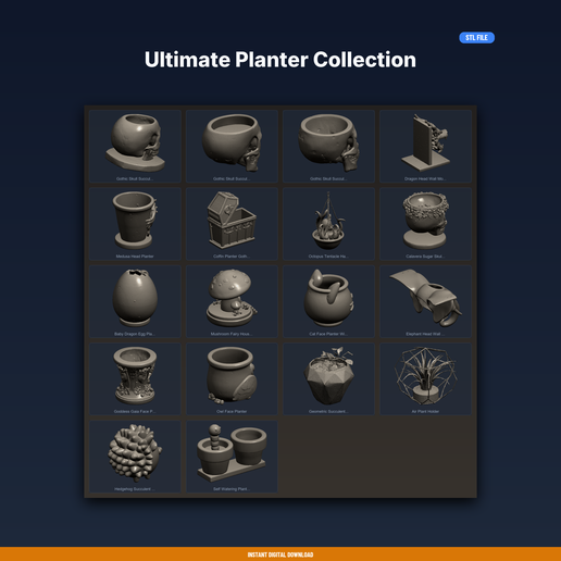 Ultimate Planter Collection - 18-Model STL Bundle