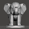 Elefantito2.png Elefante Chibi Low Poly - Escultura Kawaii Estilo Mármol para Impresión 3D