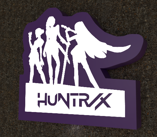 K-pop warriors (Huntrix) Silhouettes led light box. - 3D model önizlemesi