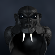 MonkeyTongeZahn0000.png Monkey phantasy with tongue and teeth- STL-3D print model thread-eater, storage, table garbage can high-polygon