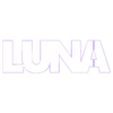 luna text cutout support.stl Name Text Outline: Luna