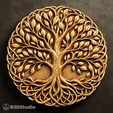 Tree_front_cover.png Relief d'arbre pour laser CNC et impression 3D Fichier STL et TIF en niveaux de gris 4K